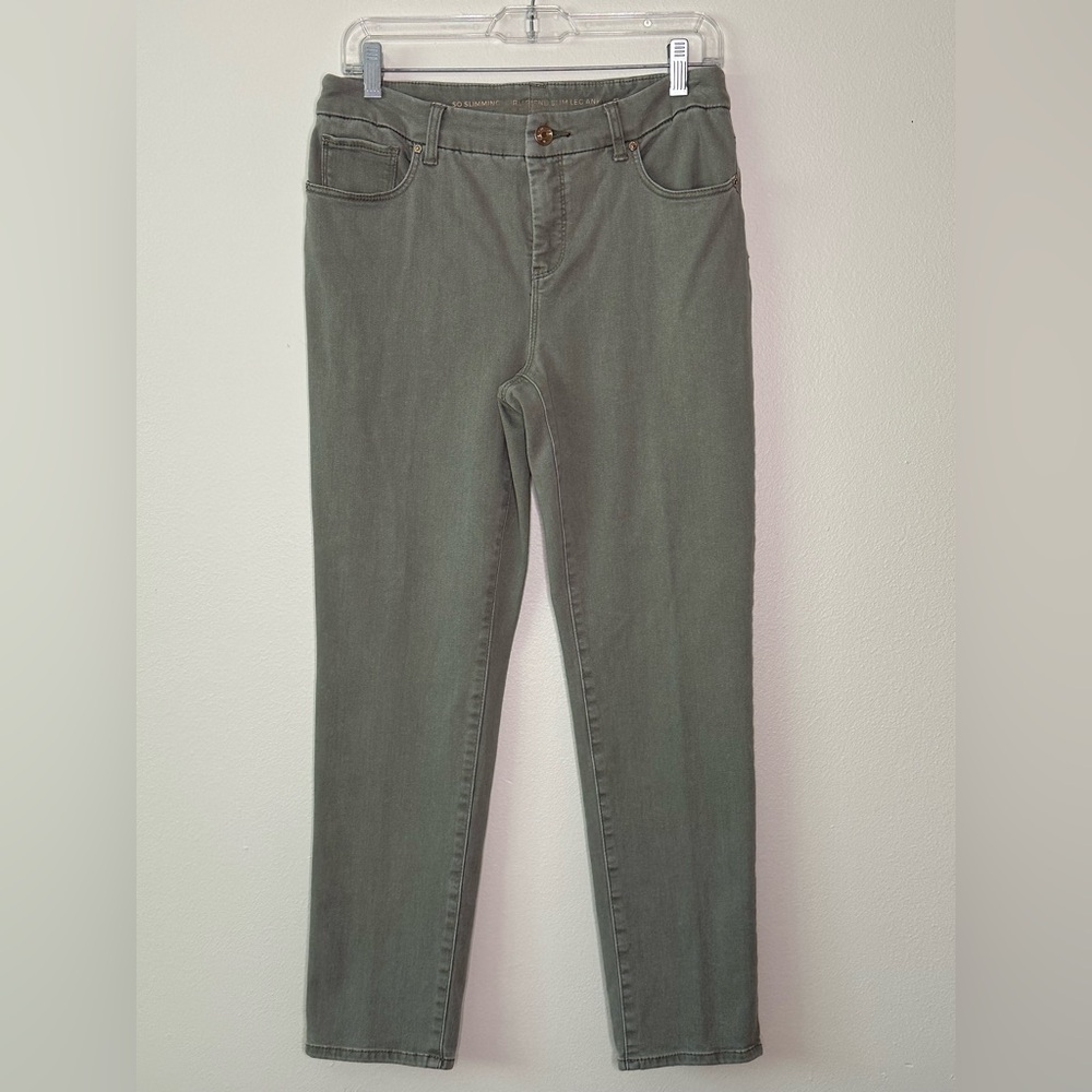 Chicos “So Slimming Girlfriend Slim Leg Ankle” Stretch Jeans: US 4R, Chicos 0R